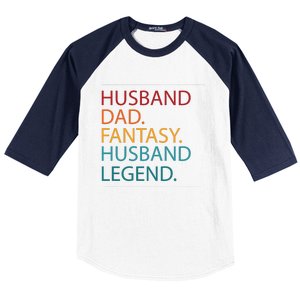 Husband Dad Fantasy Football Legend Baseball Sleeve Shirt