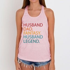 Husband Dad Fantasy Football Legend Women's Knotted Racerback Tank