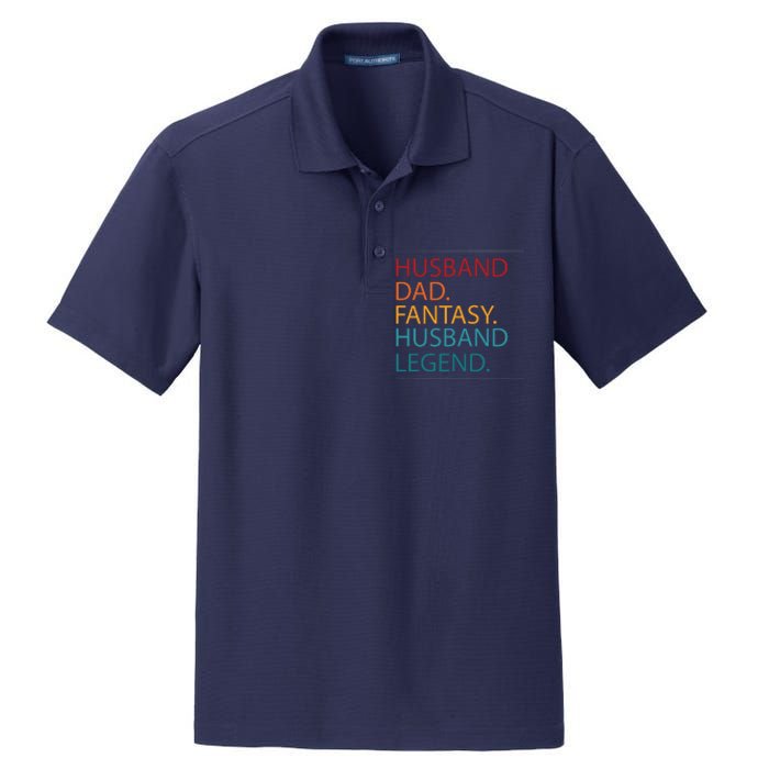 Husband Dad Fantasy Football Legend Dry Zone Grid Polo