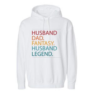 Husband Dad Fantasy Football Legend Garment-Dyed Fleece Hoodie