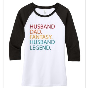 Husband Dad Fantasy Football Legend Women's Tri-Blend 3/4-Sleeve Raglan Shirt