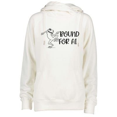 Happy Dancing Frog Womens Funnel Neck Pullover Hood
