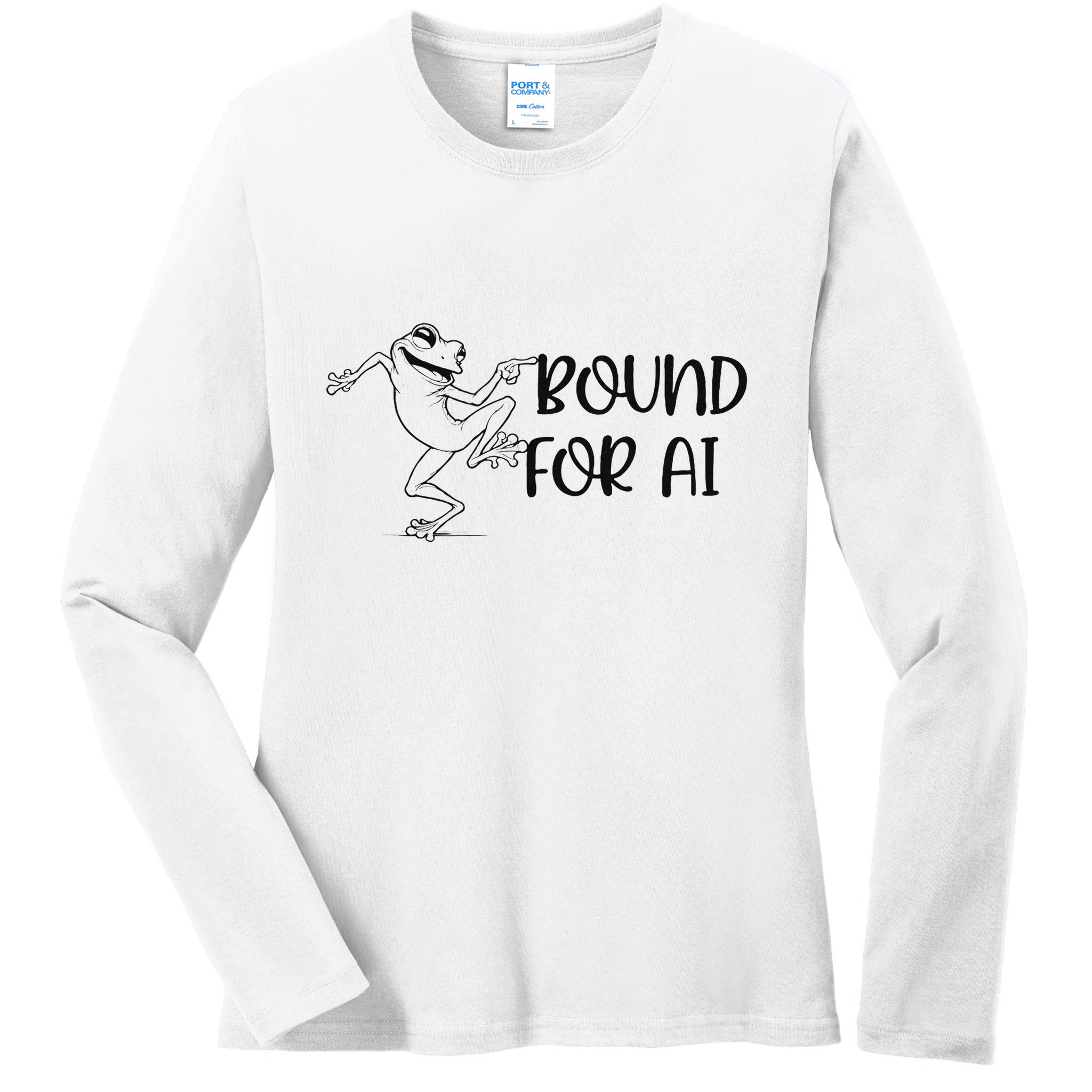 Happy Dancing Frog Ladies Long Sleeve Shirt