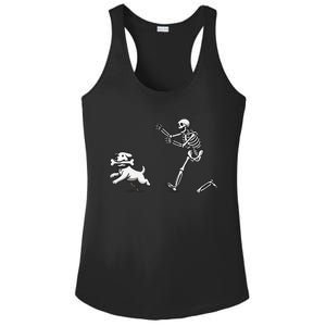 Halloween Dog Funny Skeleton Skeleton Chasing Dog Ladies PosiCharge Competitor Racerback Tank