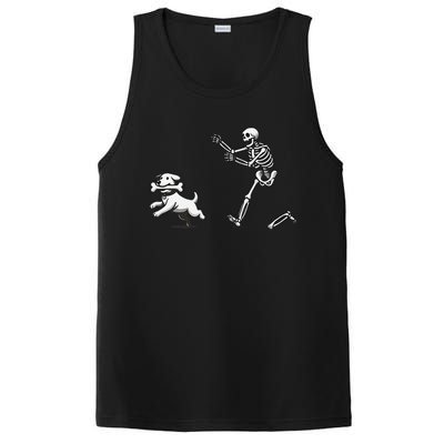 Halloween Dog Funny Skeleton Skeleton Chasing Dog PosiCharge Competitor Tank