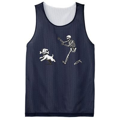 Halloween Dog Funny Skeleton Skeleton Chasing Dog Mesh Reversible Basketball Jersey Tank