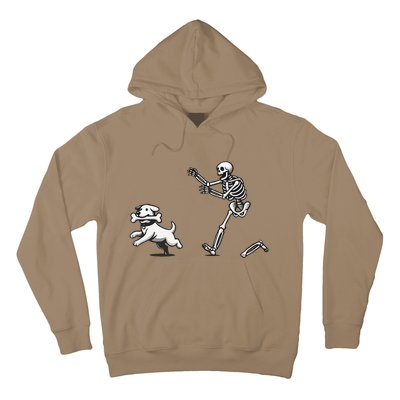 Halloween Dog Funny Skeleton Skeleton Chasing Dog Hoodie