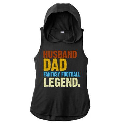 Husband Dad Fantasy Football Legend Ladies PosiCharge Tri-Blend Wicking Draft Hoodie Tank