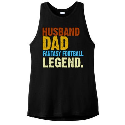 Husband Dad Fantasy Football Legend Ladies PosiCharge Tri-Blend Wicking Tank