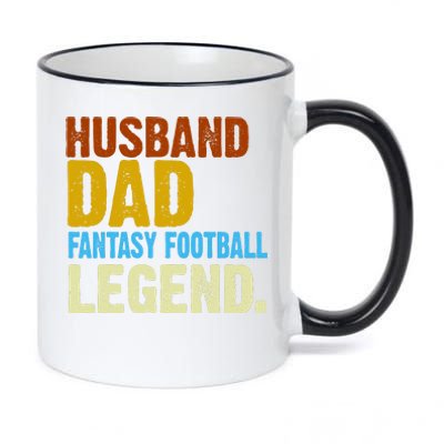 Husband Dad Fantasy Football Legend 11oz Black Color Changing Mug