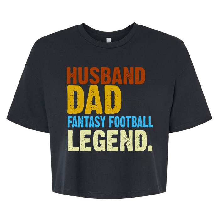 Husband Dad Fantasy Football Legend Bella+Canvas Jersey Crop Tee