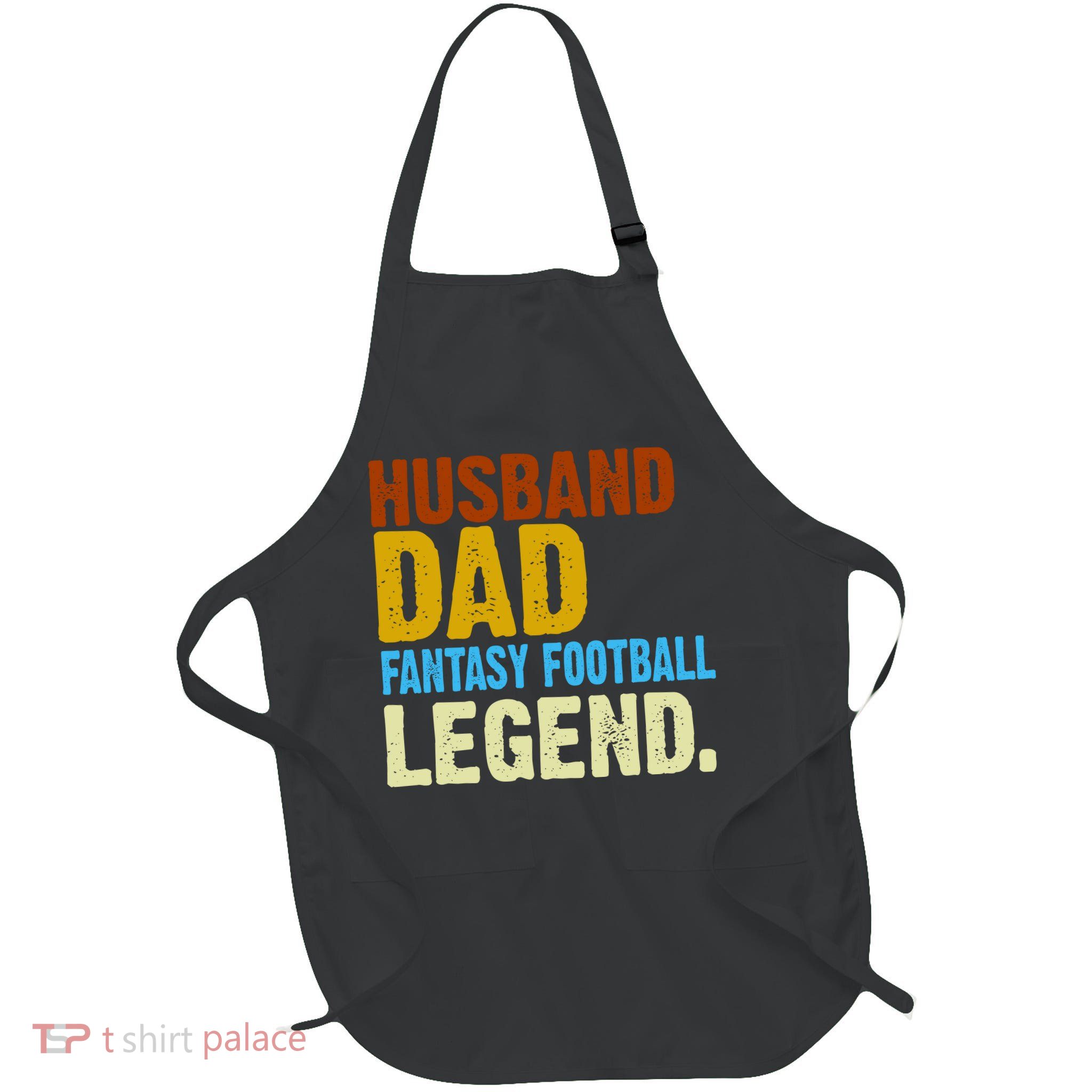 Husband Dad Fantasy Football Legend Full-Length Apron With Pockets