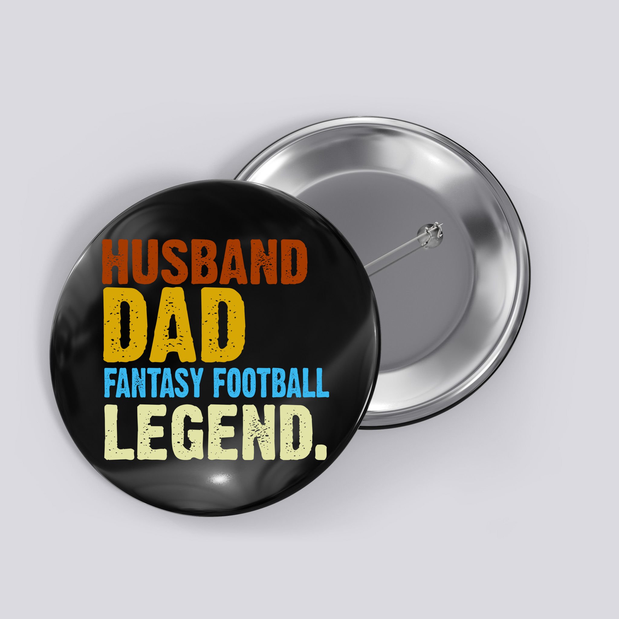 Husband Dad Fantasy Football Legend Button