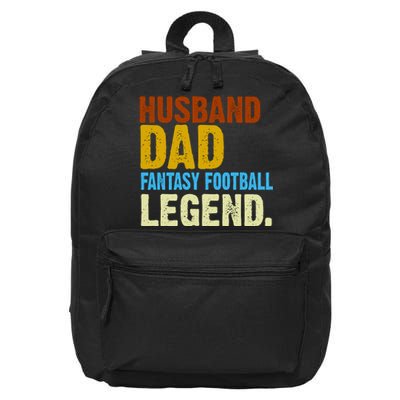 Husband Dad Fantasy Football Legend 16 in Basic Backpack