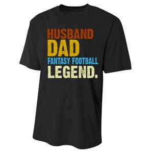 Husband Dad Fantasy Football Legend Performance Sprint T-Shirt