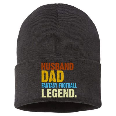 Husband Dad Fantasy Football Legend Sustainable Knit Beanie