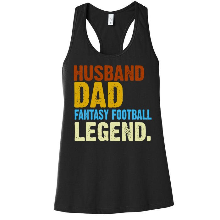 Husband Dad Fantasy Football Legend Women's Racerback Tank