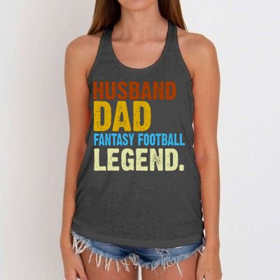 Husband Dad Fantasy Football Legend Women's Knotted Racerback Tank