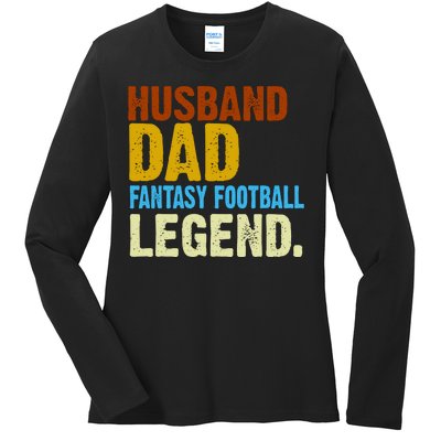 Husband Dad Fantasy Football Legend Ladies Long Sleeve Shirt