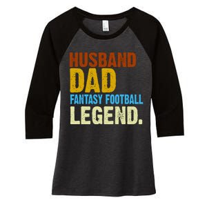 Husband Dad Fantasy Football Legend Women's Tri-Blend 3/4-Sleeve Raglan Shirt