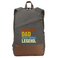 Husband Dad Fantasy Football Legend Cotton Canvas Backpack