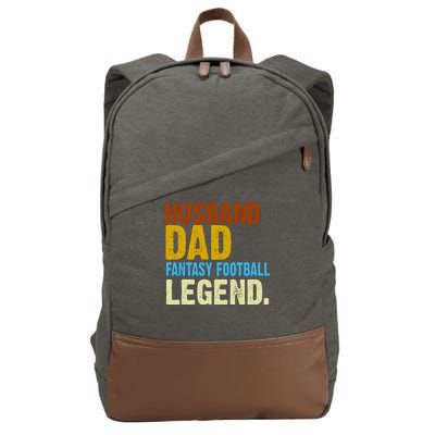 Husband Dad Fantasy Football Legend Cotton Canvas Backpack