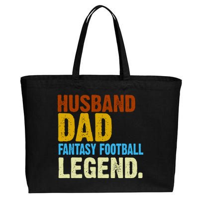 Husband Dad Fantasy Football Legend Cotton Canvas Jumbo Tote