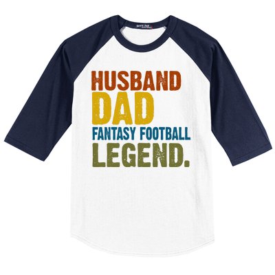 Husband Dad Fantasy Football Legend Baseball Sleeve Shirt