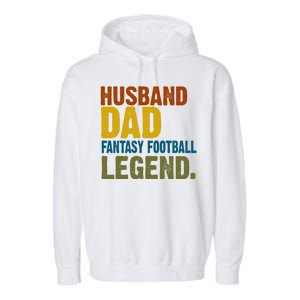 Husband Dad Fantasy Football Legend Garment-Dyed Fleece Hoodie