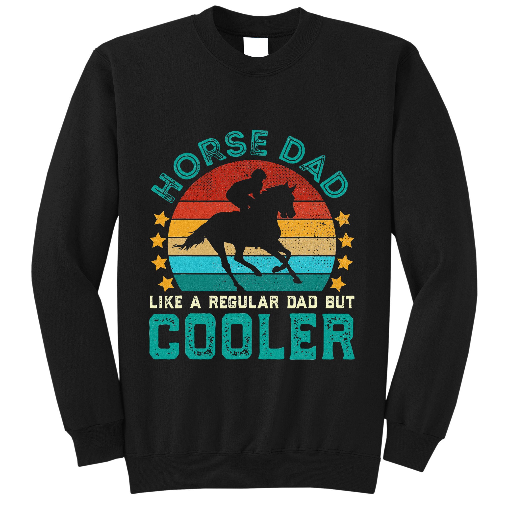 Horse Dad Funny Vintage Equestrian Jockey Fathers Day Sweatshirt