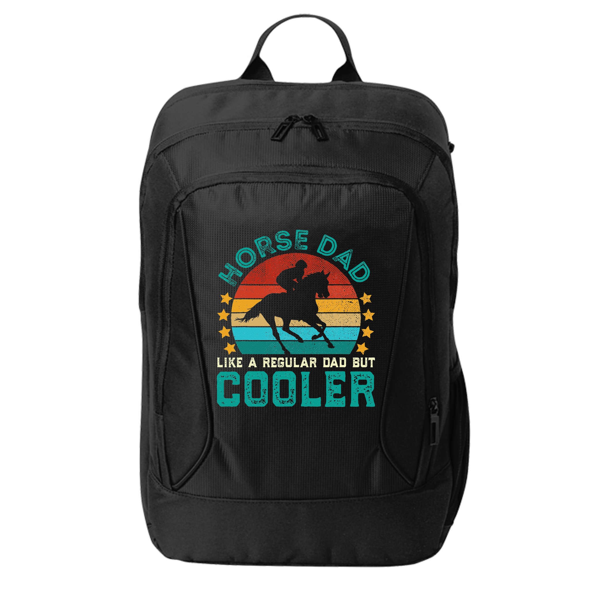 Horse Dad Funny Vintage Equestrian Jockey Fathers Day City Backpack