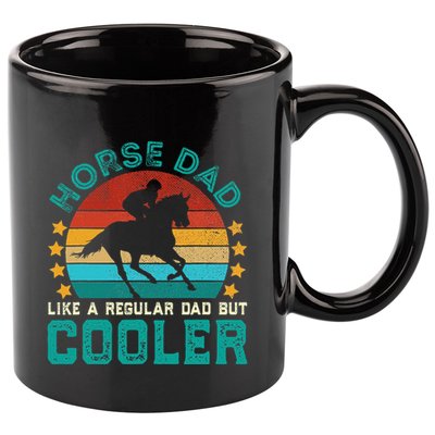 Horse Dad Funny Vintage Equestrian Jockey Fathers Day 11oz C Handle Ceramic Mug