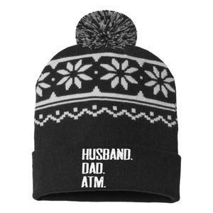 Husband Dad Father ATM Funny Sarcastic Fathers Day Gift USA-Made Snowflake Beanie