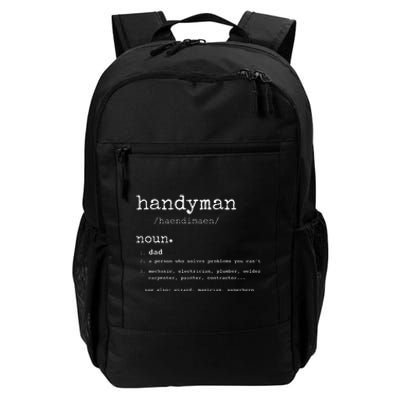 Handyman Definition Funny Dad Handyman Father's Day Gift Daily Commute Backpack