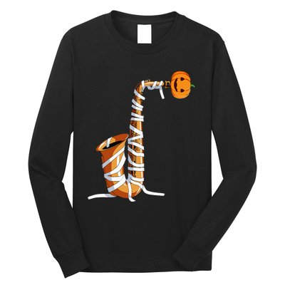 Halloween Design For Saxophone Player Halloween Party Long Sleeve Shirt