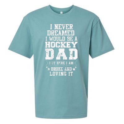 Hockey Dad Funny Fathers Day Tee Dads Gift Sueded Cloud Jersey T-Shirt