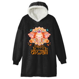 Happy Diwali Festival Of Light Hindu Indian Hooded Wearable Blanket