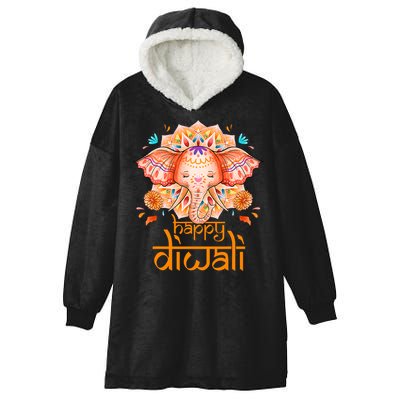 Happy Diwali Festival Of Light Hindu Indian Hooded Wearable Blanket