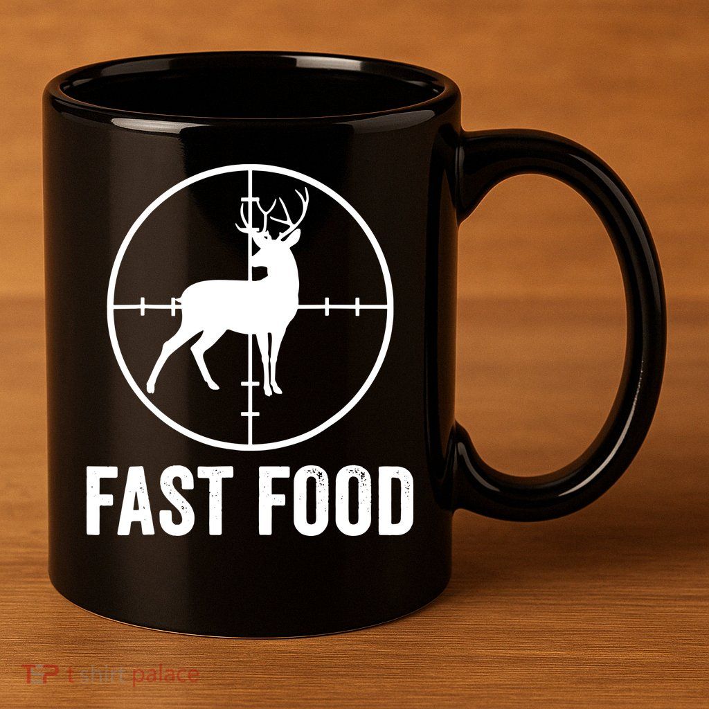 Hunting Deer Fast Food 11oz C Handle Ceramic Mug