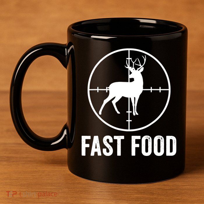 Hunting Deer Fast Food 11oz C Handle Ceramic Mug