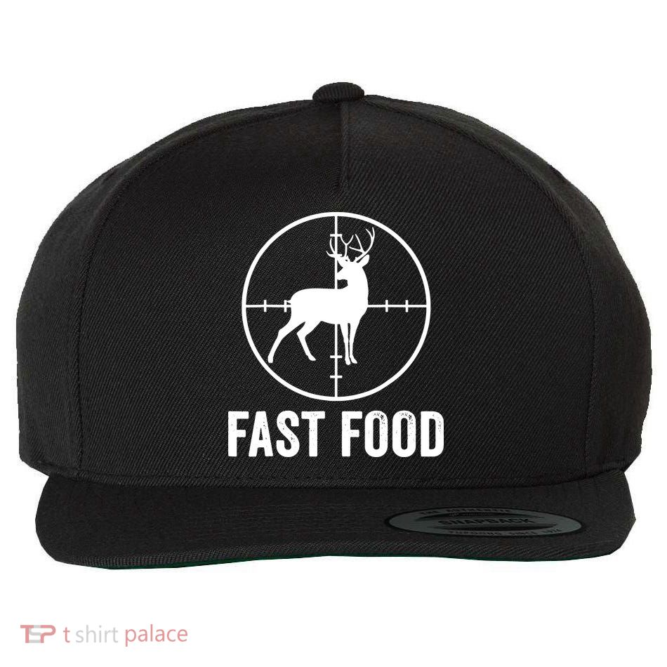Hunting Deer Fast Food Wool Snapback Cap