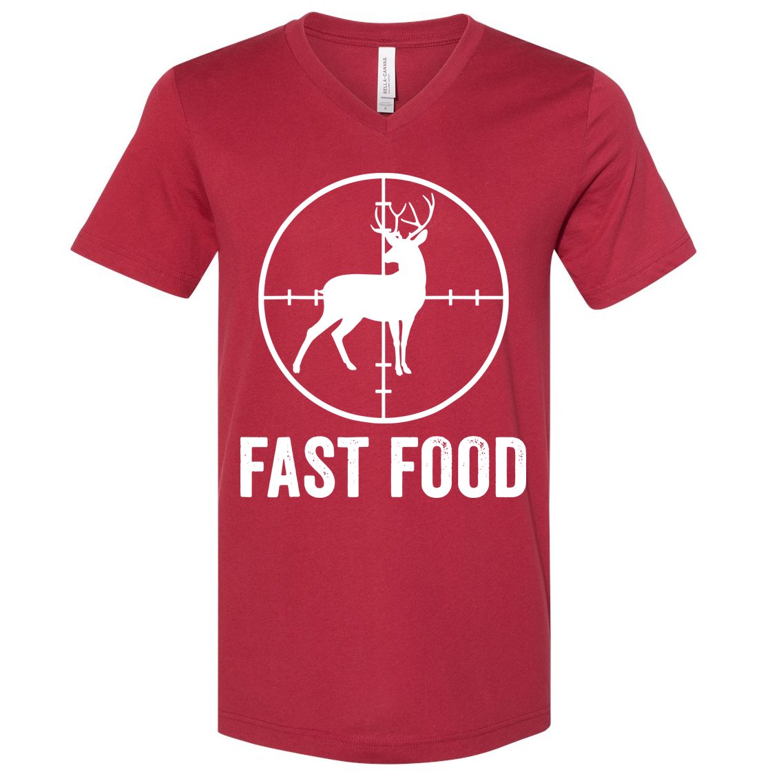 Hunting Deer Fast Food V-Neck T-Shirt