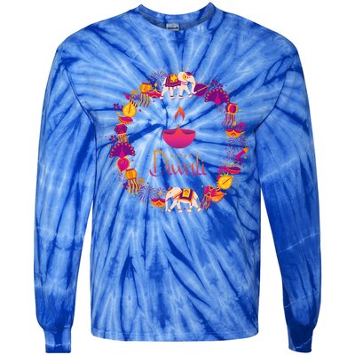 Happy Diwali Festival Of Lights Deepavali Hindu Indian Tie-Dye Long Sleeve Shirt