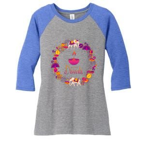 Happy Diwali Festival Of Lights Deepavali Hindu Indian Women's Tri-Blend 3/4-Sleeve Raglan Shirt