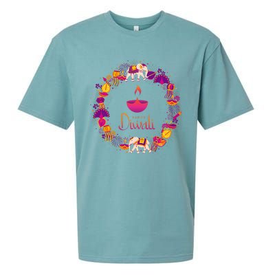 Happy Diwali Festival Of Lights Deepavali Hindu Indian Sueded Cloud Jersey T-Shirt