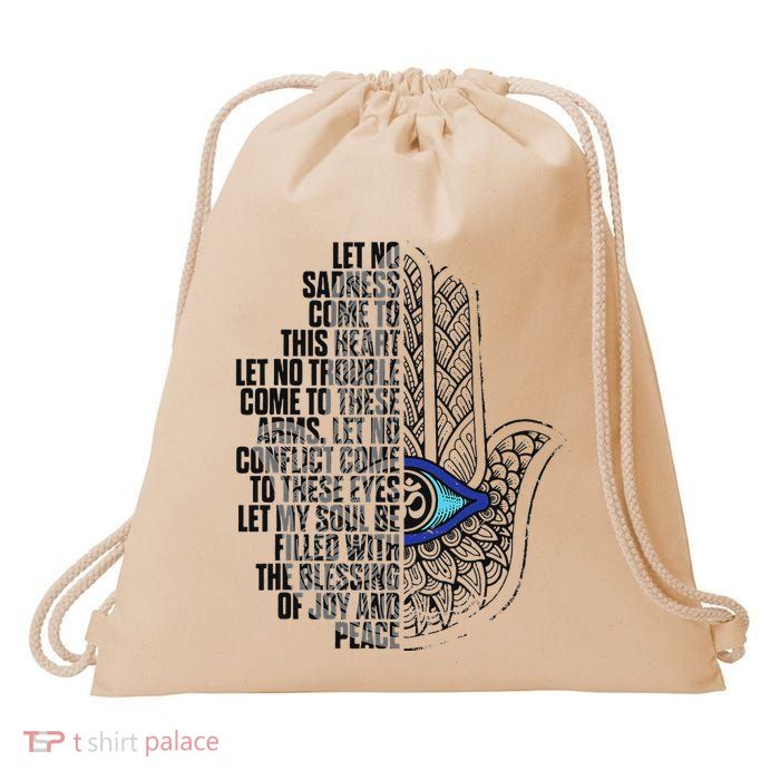Hamsa Design For Or Women Hamsa Hand Drawstring Bag