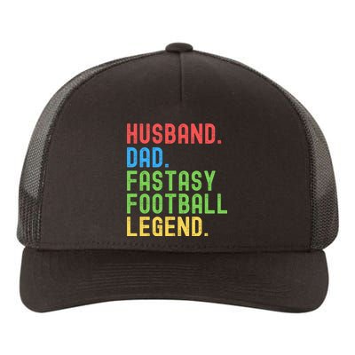 Husband Dad Fantasy Football Legend Funny Husband Father Funny Draft Fathers Yupoong Adult 5-Panel Trucker Hat