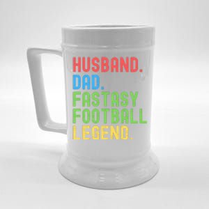 Husband Dad Fantasy Football Legend Funny Husband Father Funny Draft Fathers Beer Stein