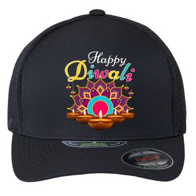 Happy Diwali Funny Festival Costume Lights Matching Family Flexfit Unipanel Trucker Cap