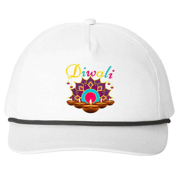 Happy Diwali Funny Festival Costume Lights Matching Family Snapback Five-Panel Rope Hat